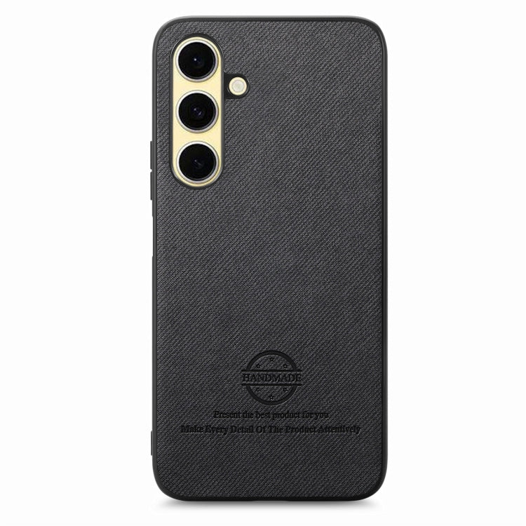 For Samsung Galaxy S24 FE 5G Twill Fabric Leather Skin Back Phone Case