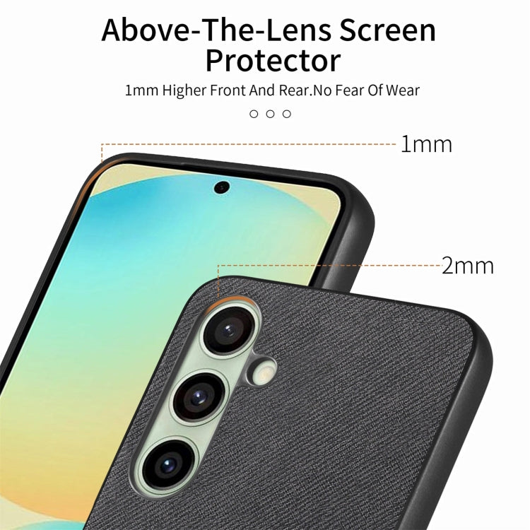 For Samsung Galaxy S24 FE 5G Twill Fabric Leather Skin Back Phone Case