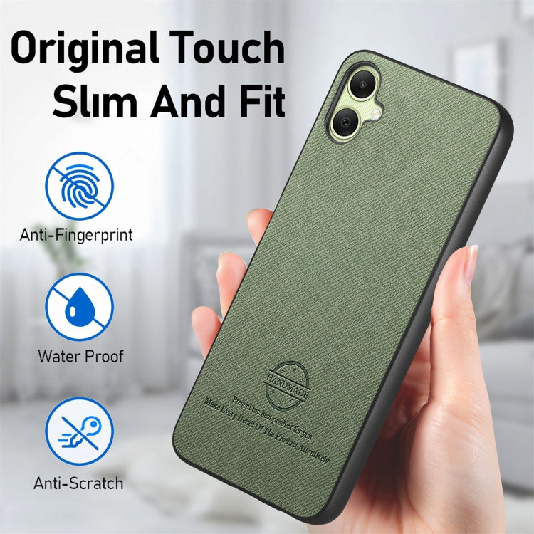 For Samsung Galaxy A04 4G Twill Fabric Leather Skin Back Phone Case