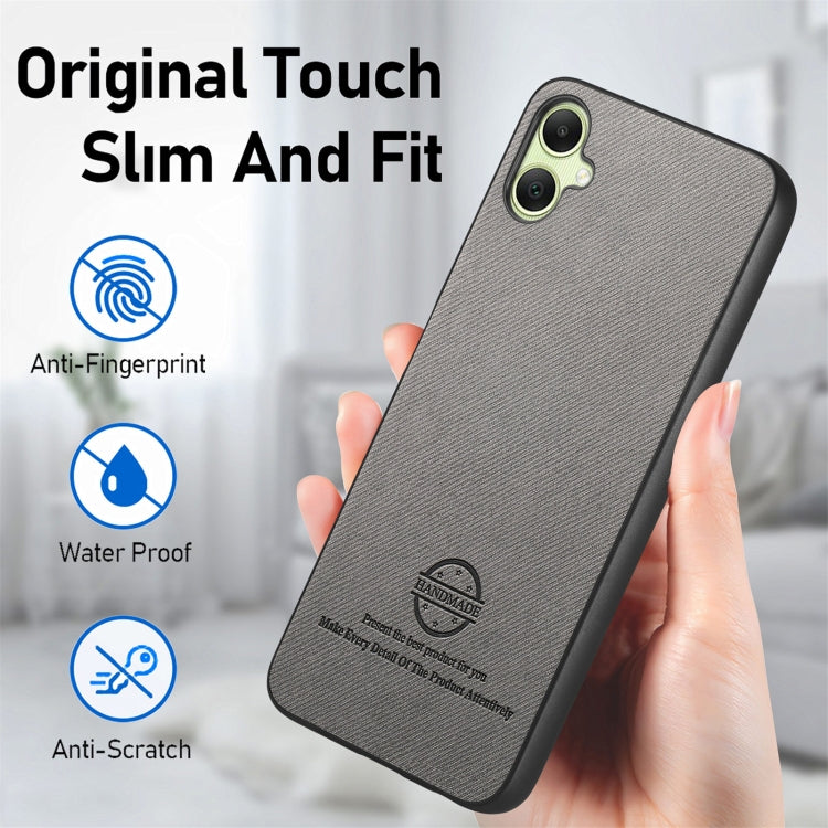 For Samsung Galaxy A04 4G Twill Fabric Leather Skin Back Phone Case