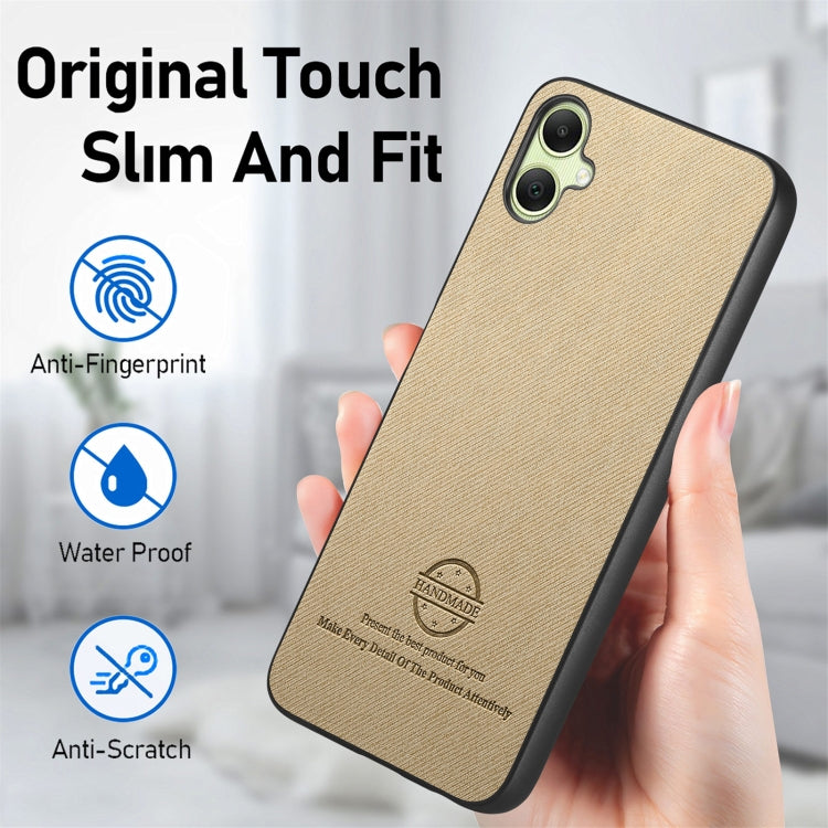 For Samsung Galaxy A04 4G Twill Fabric Leather Skin Back Phone Case