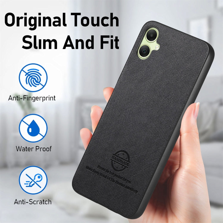 For Samsung Galaxy A04 4G Twill Fabric Leather Skin Back Phone Case