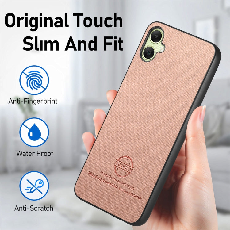 For Samsung Galaxy A05 Twill Fabric Leather Skin Back Phone Case