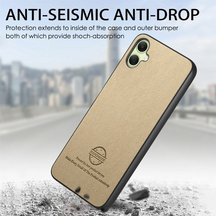 For Samsung Galaxy A05 Twill Fabric Leather Skin Back Phone Case