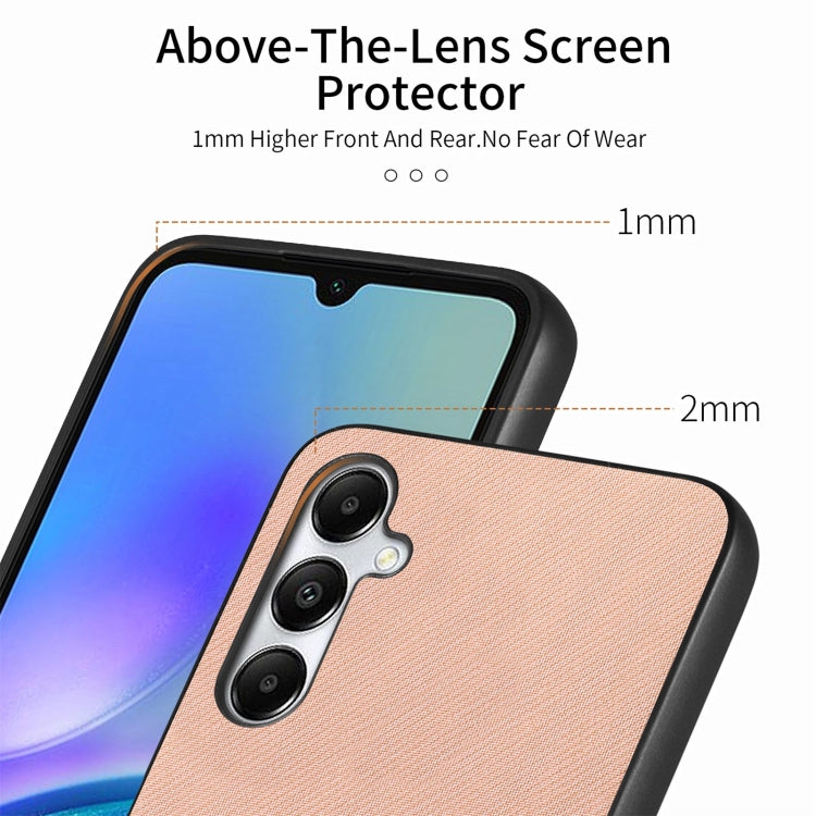 For Samsung Galaxy A15 Twill Fabric Leather Skin Back Phone Case
