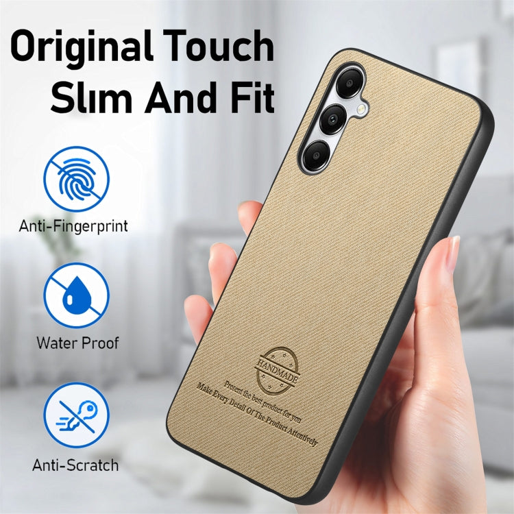 For Samsung Galaxy A15 Twill Fabric Leather Skin Back Phone Case