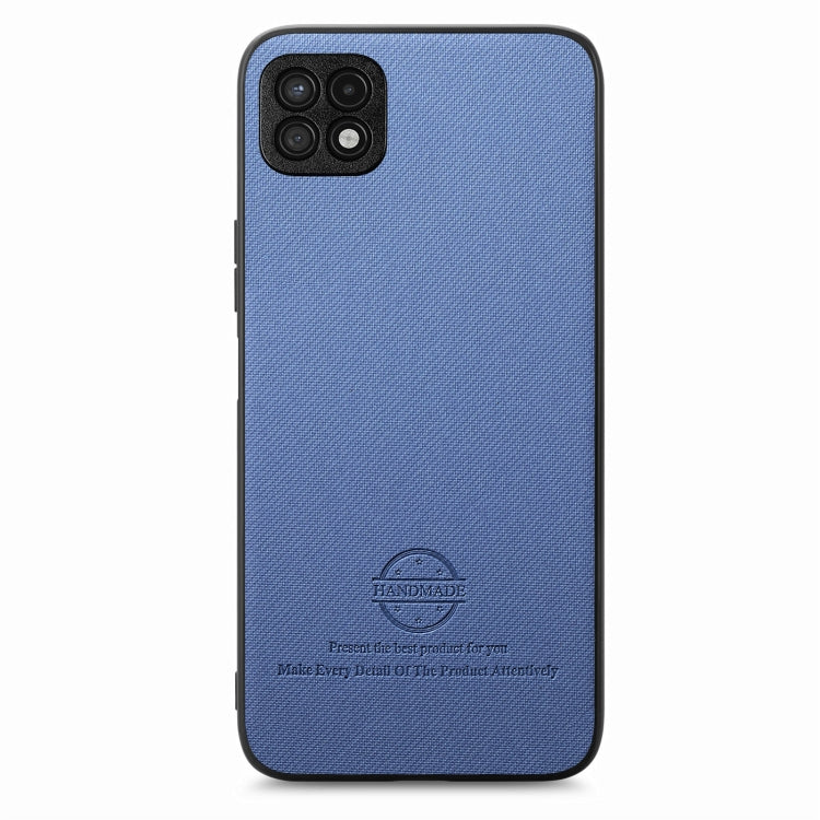 For Samsung Galaxy A22 4G Twill Fabric Leather Skin Back Phone Case