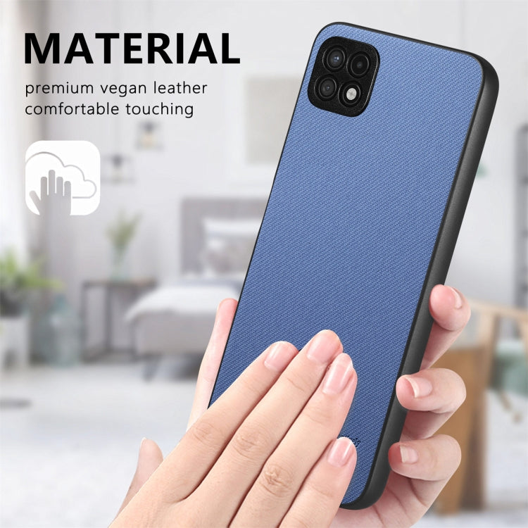 For Samsung Galaxy A22 4G Twill Fabric Leather Skin Back Phone Case