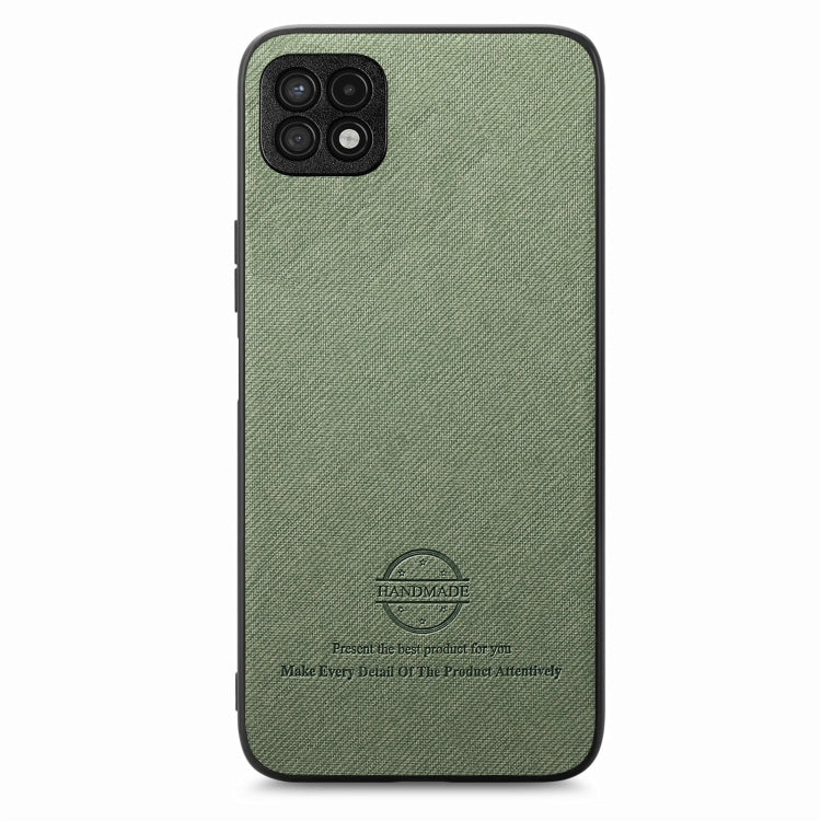 For Samsung Galaxy A22 4G Twill Fabric Leather Skin Back Phone Case