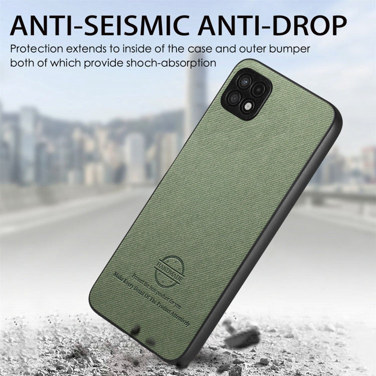For Samsung Galaxy A22 4G Twill Fabric Leather Skin Back Phone Case