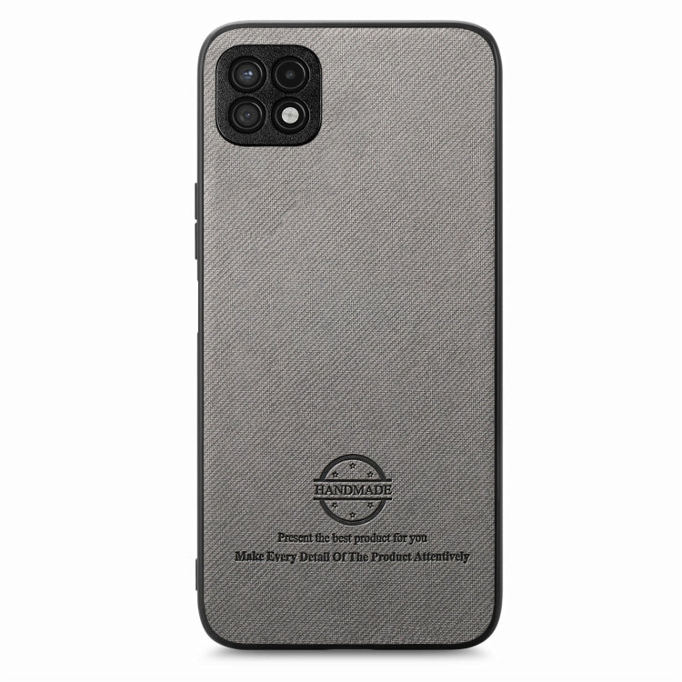 For Samsung Galaxy A22 4G Twill Fabric Leather Skin Back Phone Case