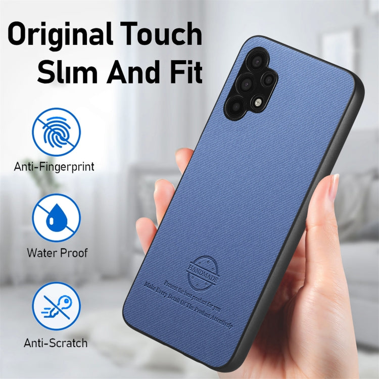 For Samsung Galaxy A32 4G Twill Fabric Leather Skin Back Phone Case
