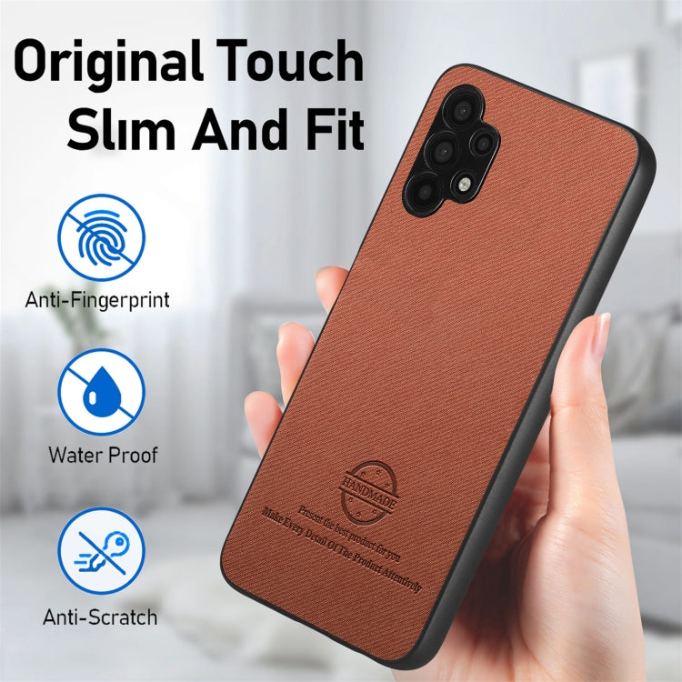 For Samsung Galaxy A32 4G Twill Fabric Leather Skin Back Phone Case