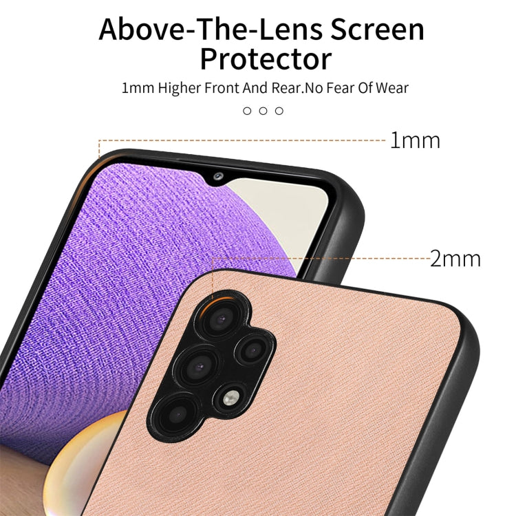 For Samsung Galaxy A32 4G Twill Fabric Leather Skin Back Phone Case