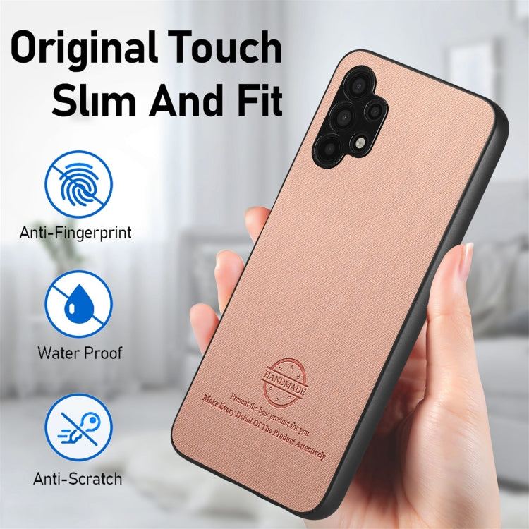 For Samsung Galaxy A32 4G Twill Fabric Leather Skin Back Phone Case