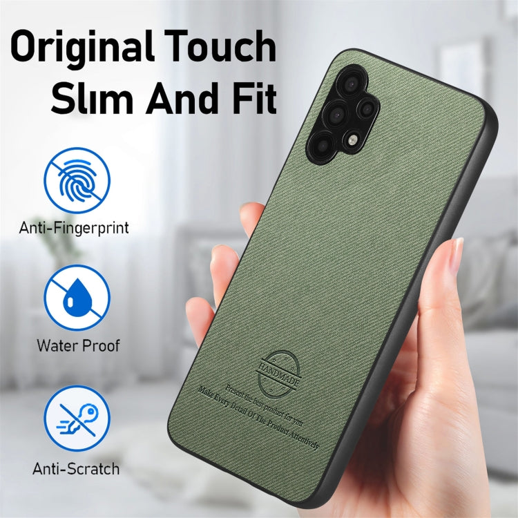 For Samsung Galaxy A32 4G Twill Fabric Leather Skin Back Phone Case