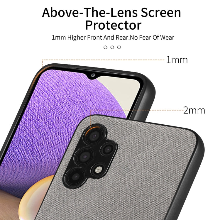 For Samsung Galaxy A32 4G Twill Fabric Leather Skin Back Phone Case