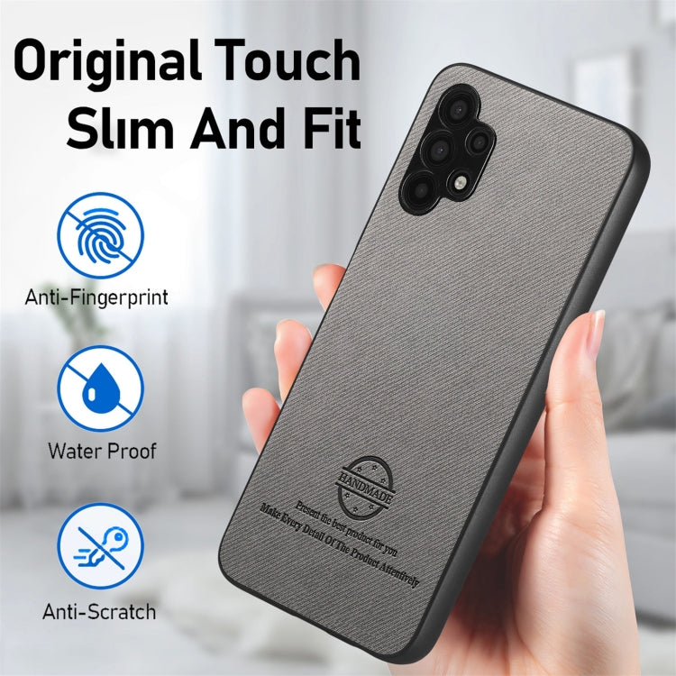 For Samsung Galaxy A32 4G Twill Fabric Leather Skin Back Phone Case