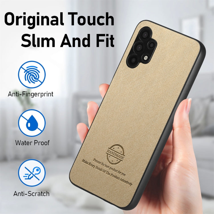 For Samsung Galaxy A32 4G Twill Fabric Leather Skin Back Phone Case