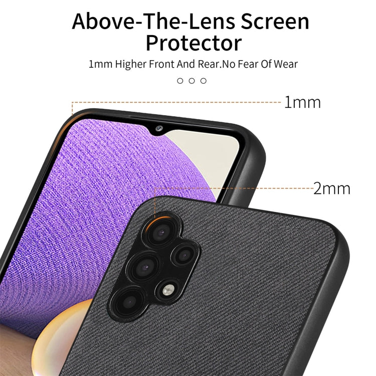 For Samsung Galaxy A32 4G Twill Fabric Leather Skin Back Phone Case