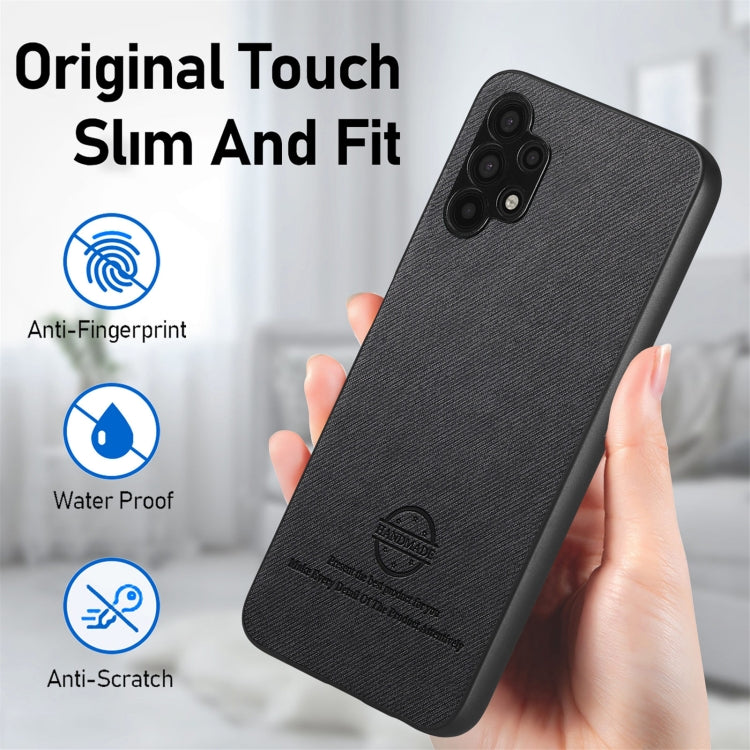 For Samsung Galaxy A32 4G Twill Fabric Leather Skin Back Phone Case