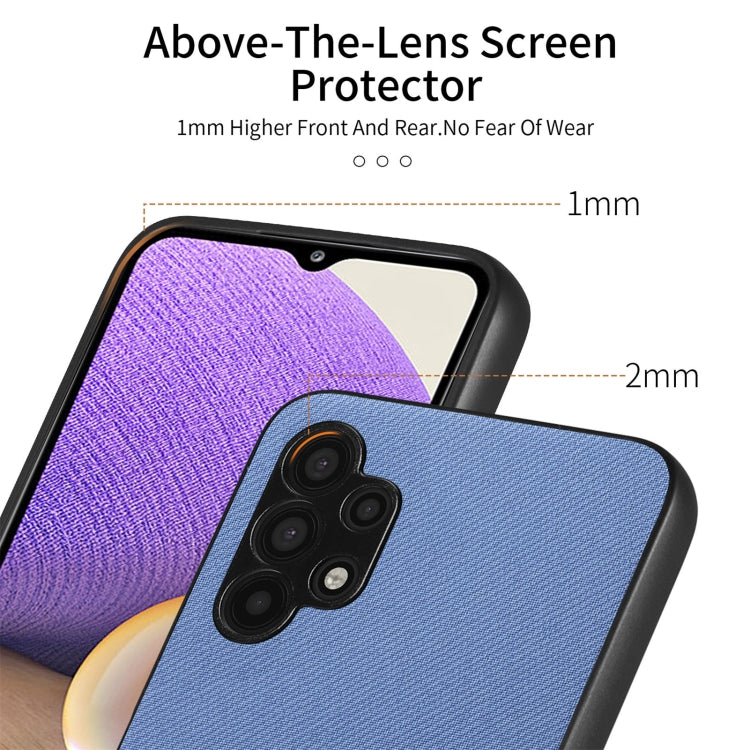 For Samsung Galaxy A32 5G Twill Fabric Leather Skin Back Phone Case