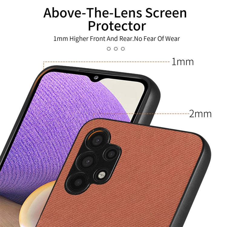For Samsung Galaxy A32 5G Twill Fabric Leather Skin Back Phone Case