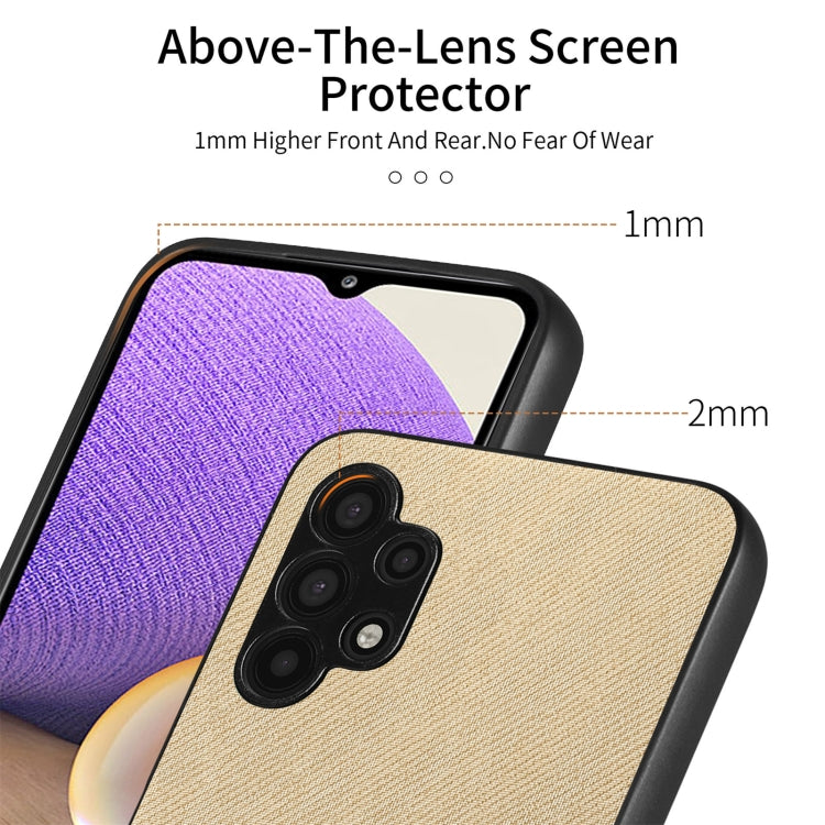 For Samsung Galaxy A32 5G Twill Fabric Leather Skin Back Phone Case