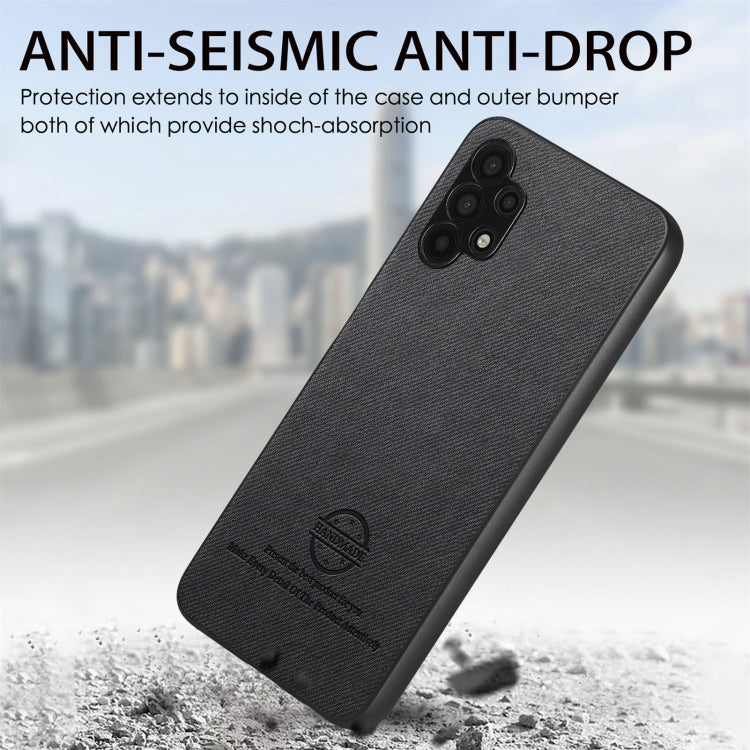 For Samsung Galaxy A32 5G Twill Fabric Leather Skin Back Phone Case