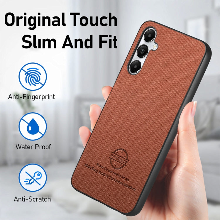 For Samsung Galaxy A35 5G Twill Fabric Leather Skin Back Phone Case