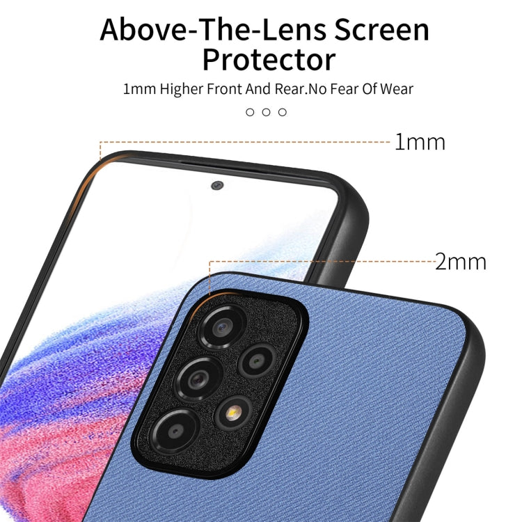 For Samsung Galaxy A52 Twill Fabric Leather Skin Back Phone Case