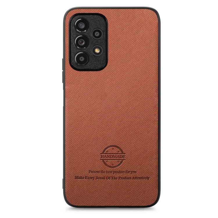 For Samsung Galaxy A52 Twill Fabric Leather Skin Back Phone Case