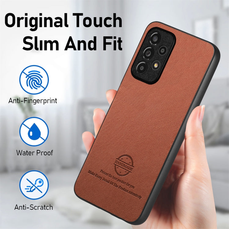 For Samsung Galaxy A52 Twill Fabric Leather Skin Back Phone Case