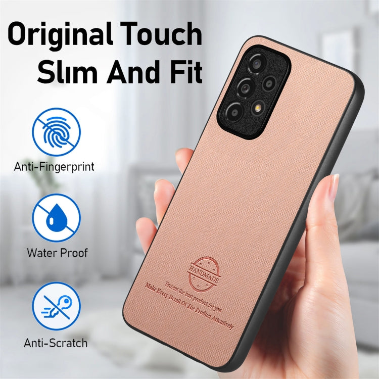 For Samsung Galaxy A52 Twill Fabric Leather Skin Back Phone Case