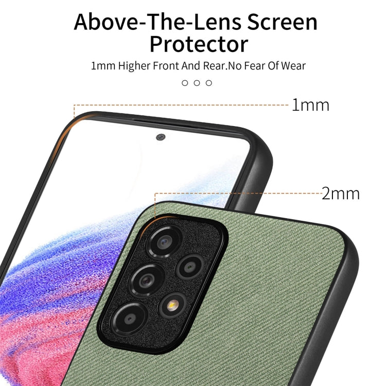 For Samsung Galaxy A52 Twill Fabric Leather Skin Back Phone Case