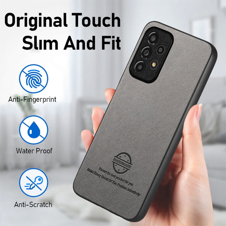 For Samsung Galaxy A52 Twill Fabric Leather Skin Back Phone Case