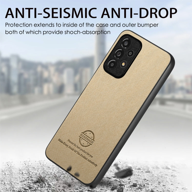 For Samsung Galaxy A52 Twill Fabric Leather Skin Back Phone Case