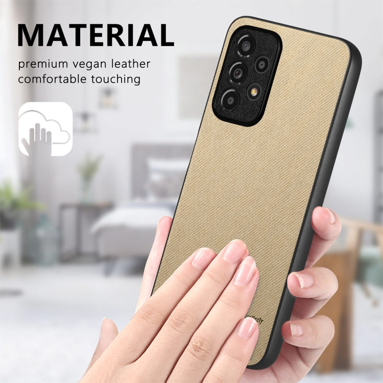 For Samsung Galaxy A52 Twill Fabric Leather Skin Back Phone Case