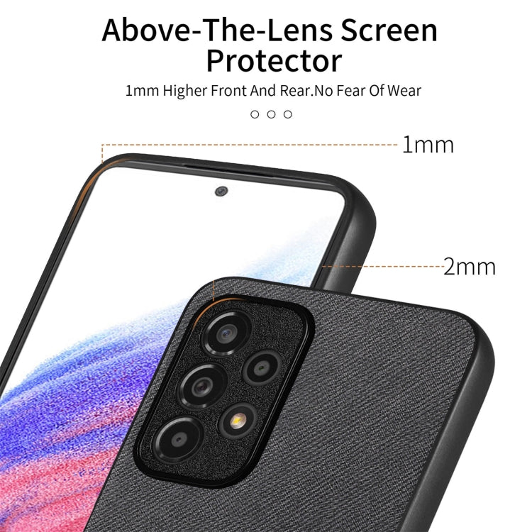 For Samsung Galaxy A52 Twill Fabric Leather Skin Back Phone Case