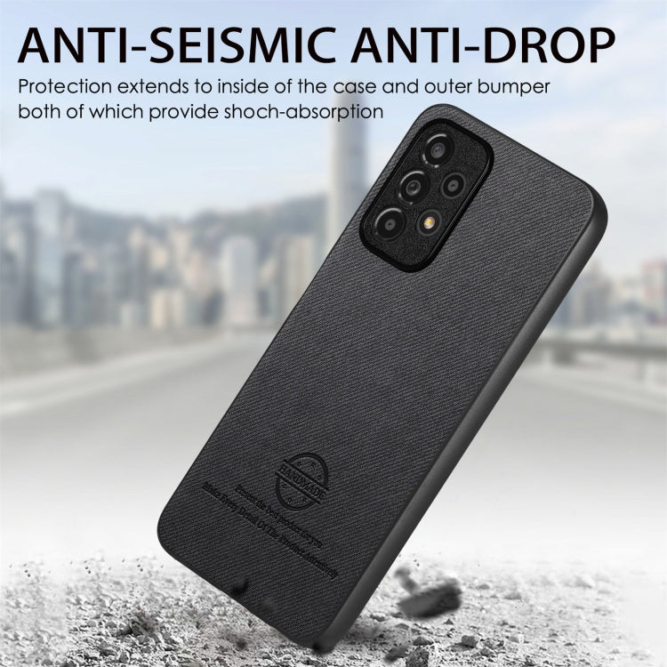 For Samsung Galaxy A52 Twill Fabric Leather Skin Back Phone Case