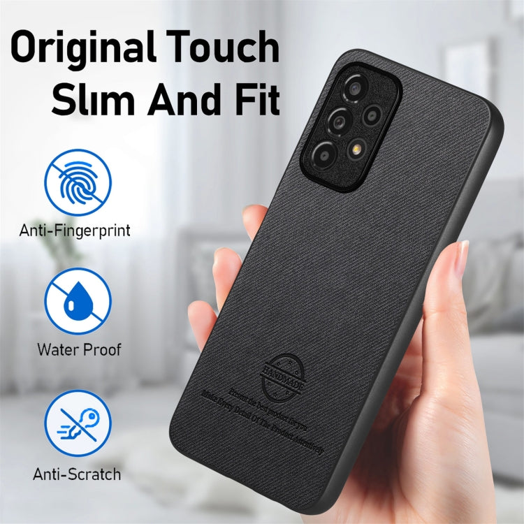 For Samsung Galaxy A52 Twill Fabric Leather Skin Back Phone Case