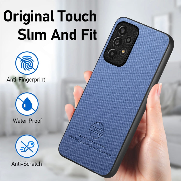 For Samsung Galaxy A53 5G Twill Fabric Leather Skin Back Phone Case