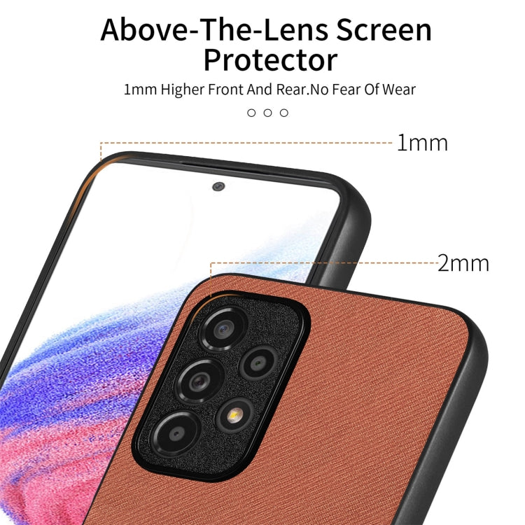 For Samsung Galaxy A53 5G Twill Fabric Leather Skin Back Phone Case