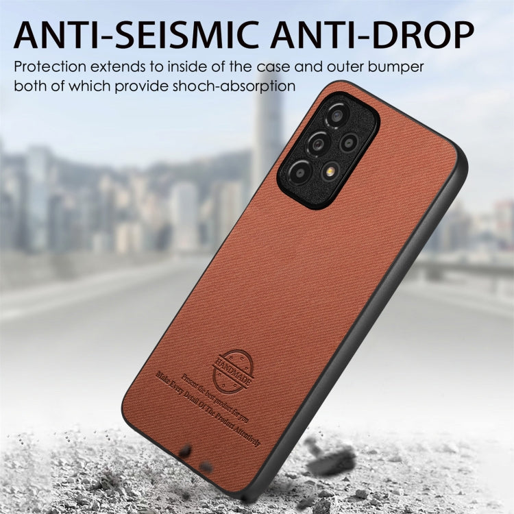 For Samsung Galaxy A53 5G Twill Fabric Leather Skin Back Phone Case