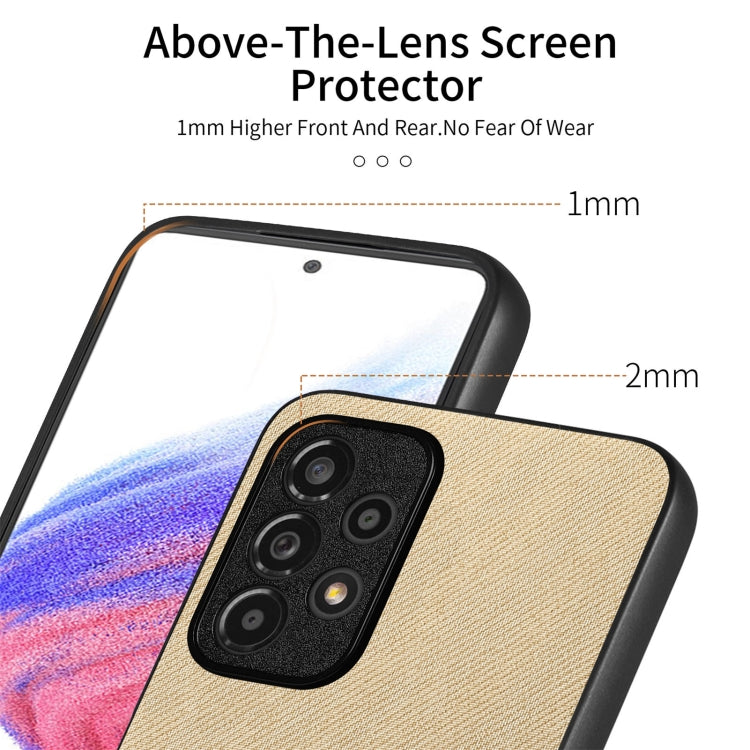 For Samsung Galaxy A53 5G Twill Fabric Leather Skin Back Phone Case
