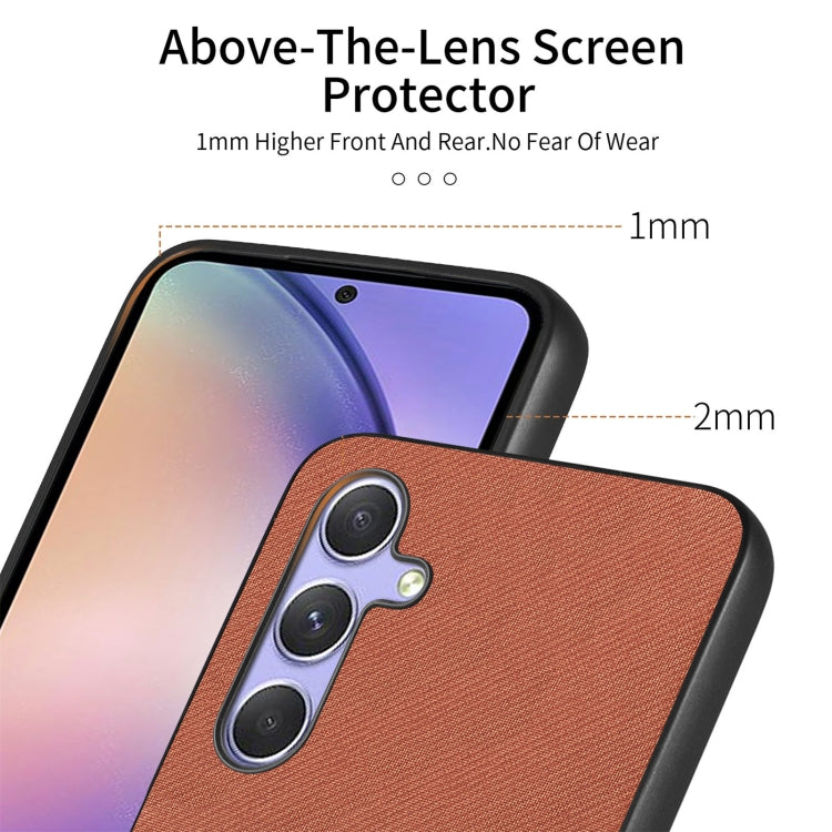 For Samsung Galaxy A54 5G Twill Fabric Leather Skin Back Phone Case