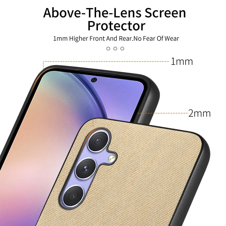 For Samsung Galaxy A54 5G Twill Fabric Leather Skin Back Phone Case