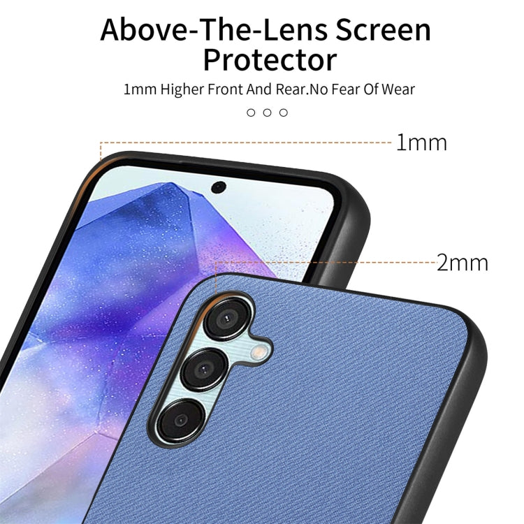 For Samsung Galaxy A55 5G Twill Fabric Leather Skin Back Phone Case