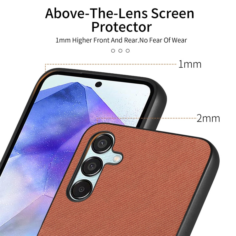 For Samsung Galaxy A55 5G Twill Fabric Leather Skin Back Phone Case