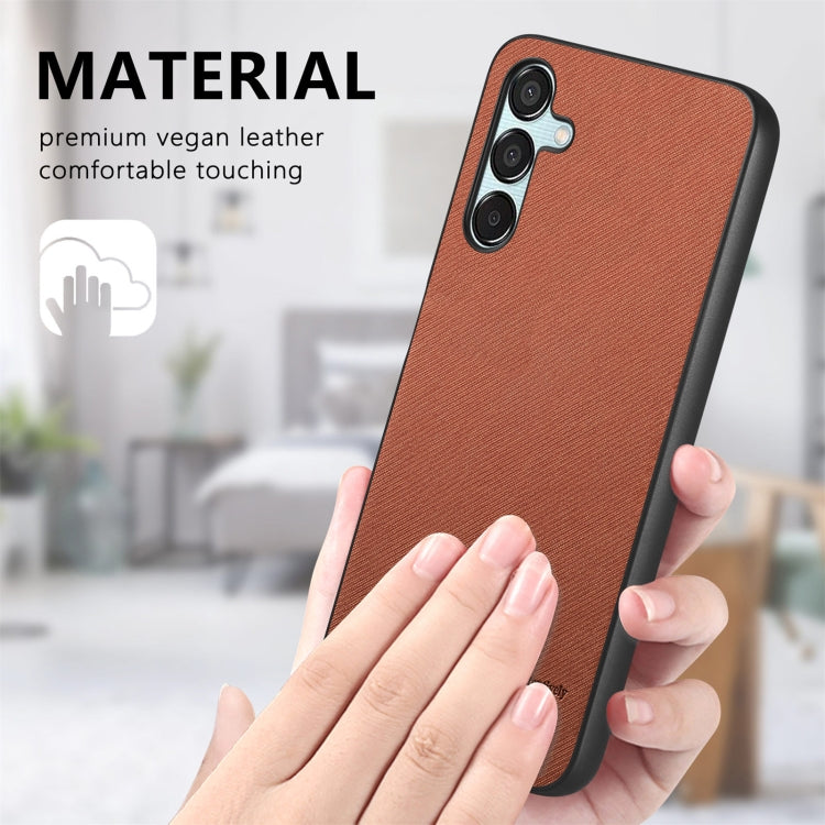 For Samsung Galaxy A55 5G Twill Fabric Leather Skin Back Phone Case